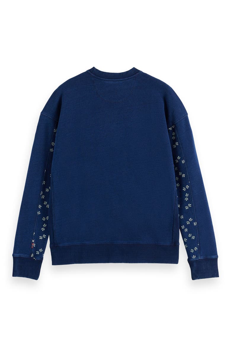 Indigo Cotton Crewneck Sweatshirt, Alternate, color, INDIGO