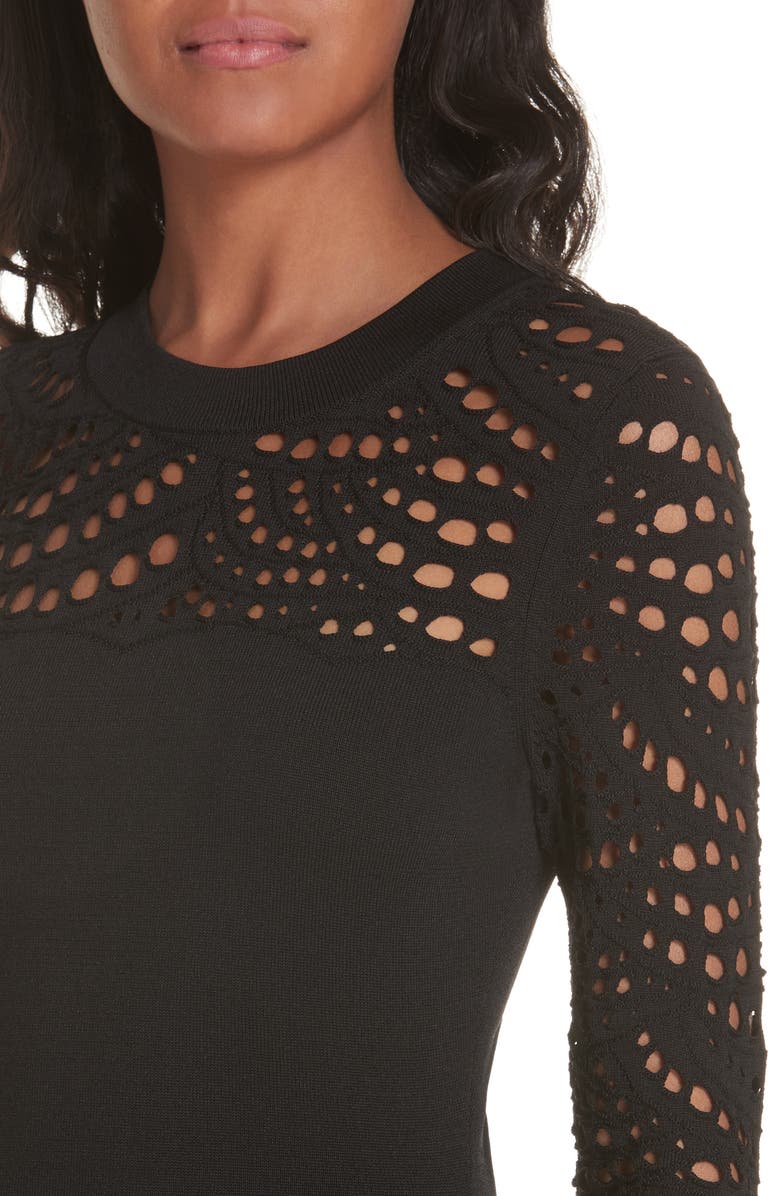 Milly Lace Pointelle Mermaid Midi Dress, Alternate, color, 