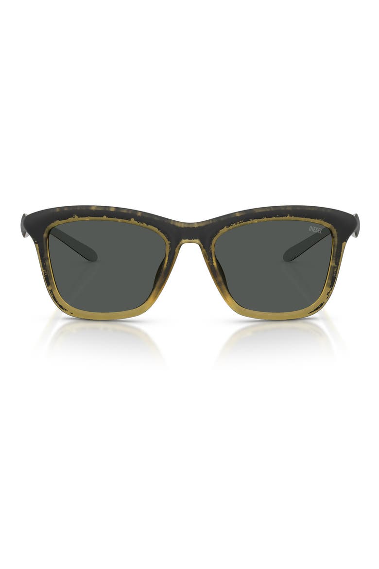 DL3008U 53mm Square Sunglasses, Main, color, YELLOW BARR METALLIC / GREY