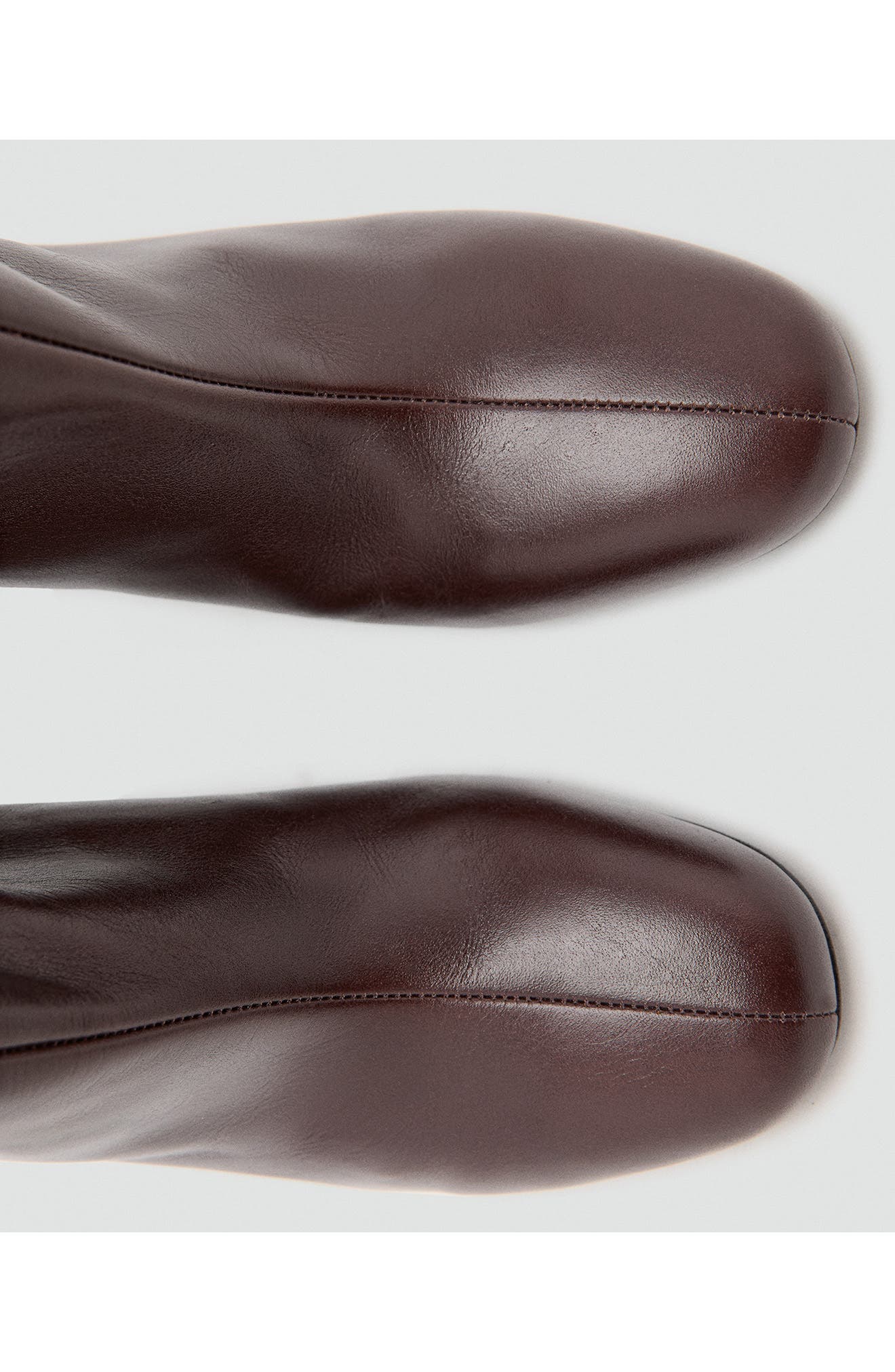 MANGO Leather Knee High Boot, Alternate, color, Burgundy