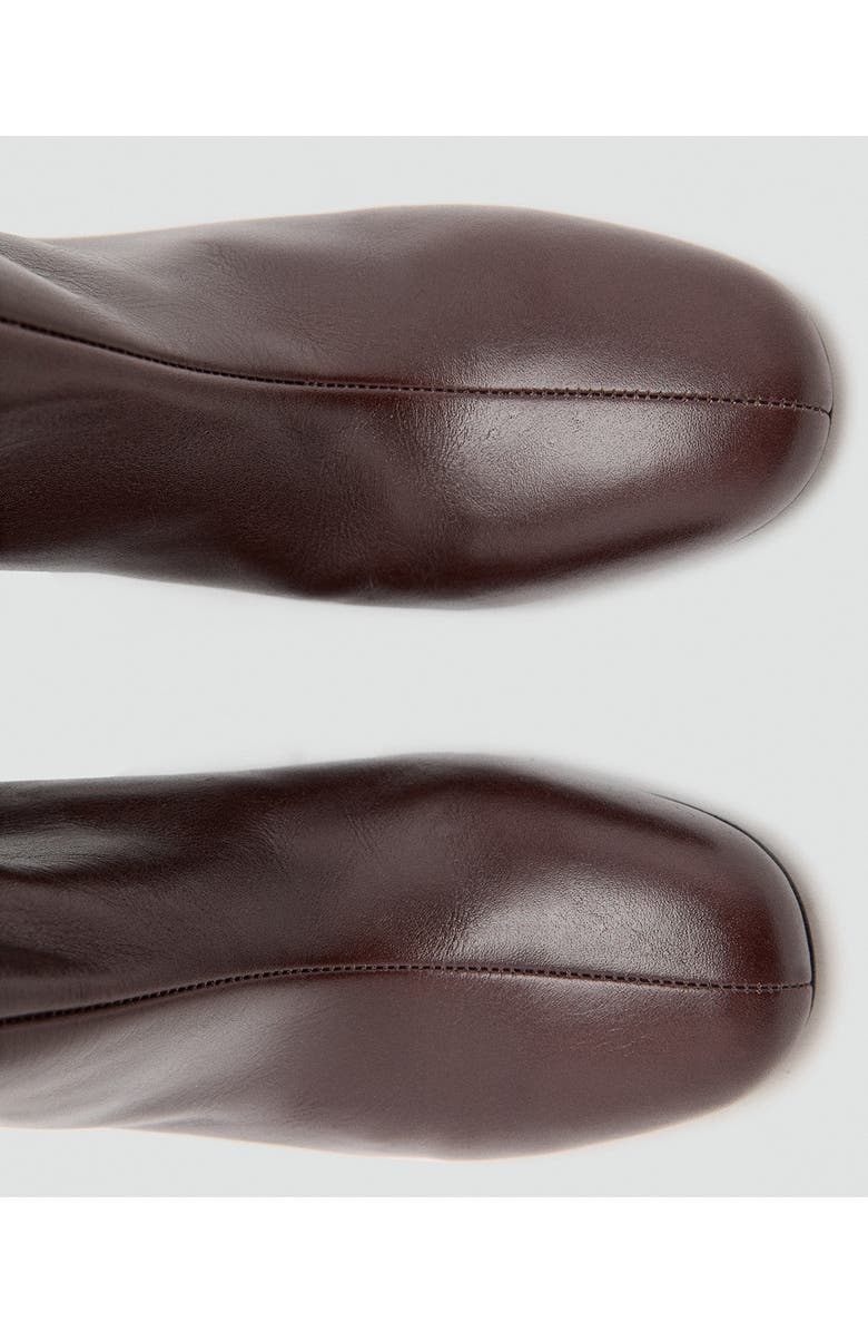 MANGO Leather Knee High Boot, Alternate, color, Burgundy