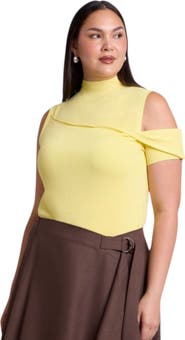 ELOQUII Asymmetric Layered Knit Top (plus)