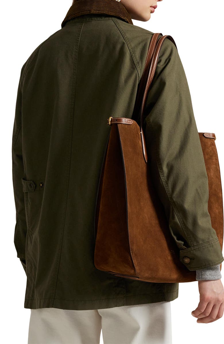 Polo Ralph Lauren Relaxed Cotton Twill Utility Jacket, Alternate, color, Olive
