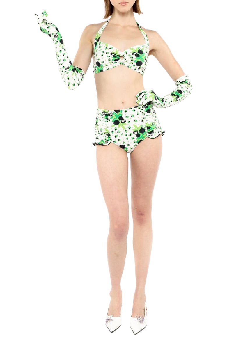 Anna Sui Rosebuds High Waisted Bikini Set, Alternate, color, 