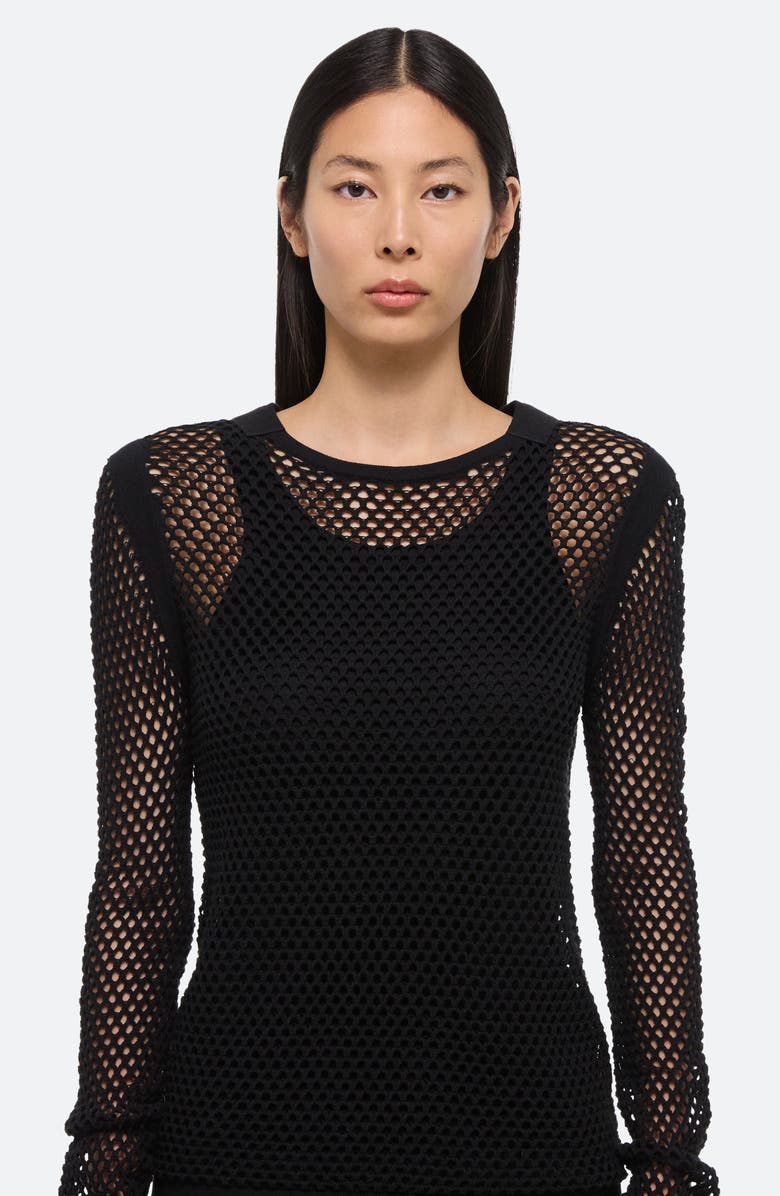 Helmut Lang Mesh Cotton Knit Top, Alternate, color, 