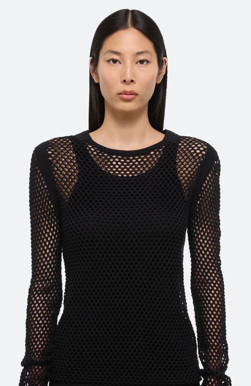 Helmut Lang Long-sleeve Mesh Seatbelt Top In Black