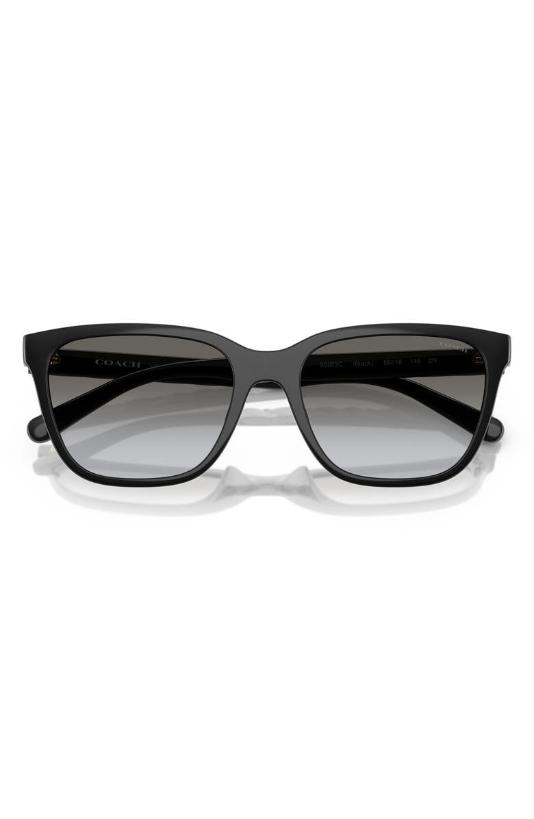 COACH 56mm Square Sunglasses, Alternate, color, Black / Grey Gradient