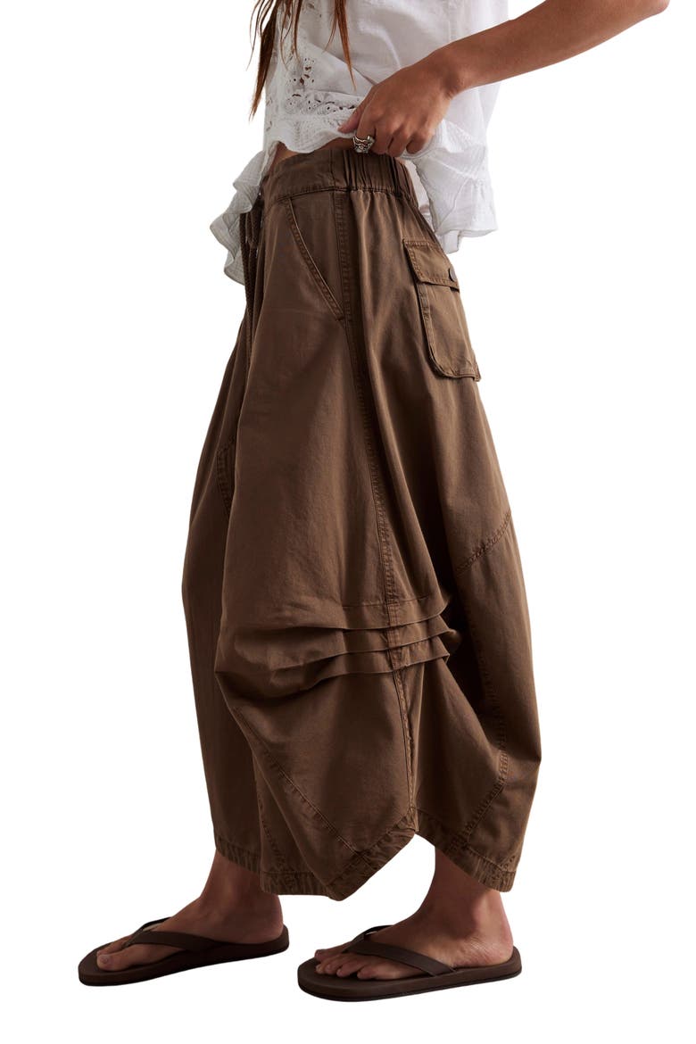 Willow Poplin Midi Skirt, Alternate, color, CHOCOLATE