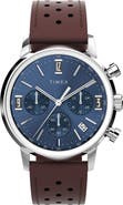 Timex® Marlin Chronograph Leather Strap Watch, 40mm