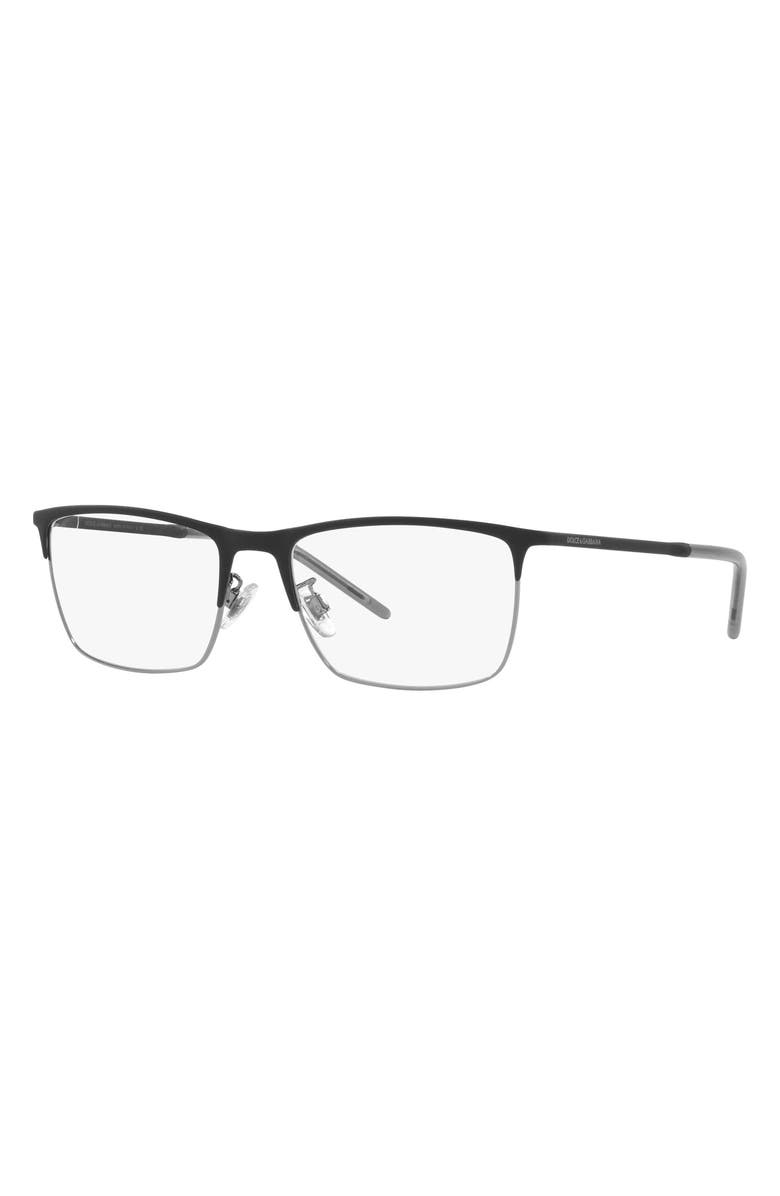 Dolce&Gabbana Dolce & Gabbana 57mm Rectangular Optical Glasses, Alternate, color, 
