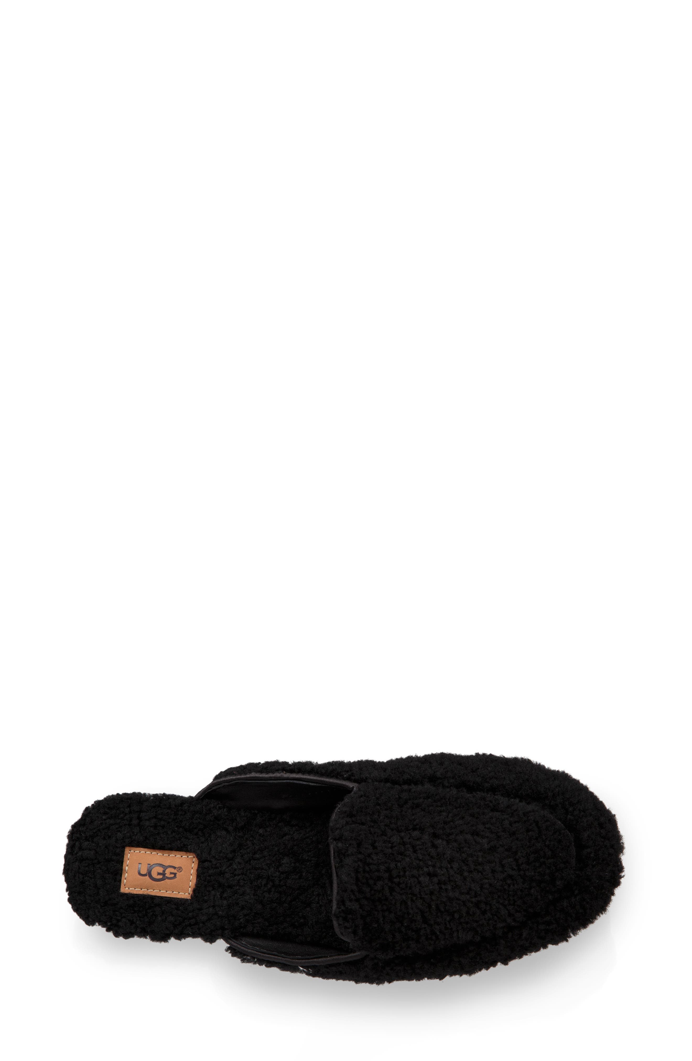 Lane Fluff Genuine Shearling Loafer Slipper, Alternate, color, BLACK