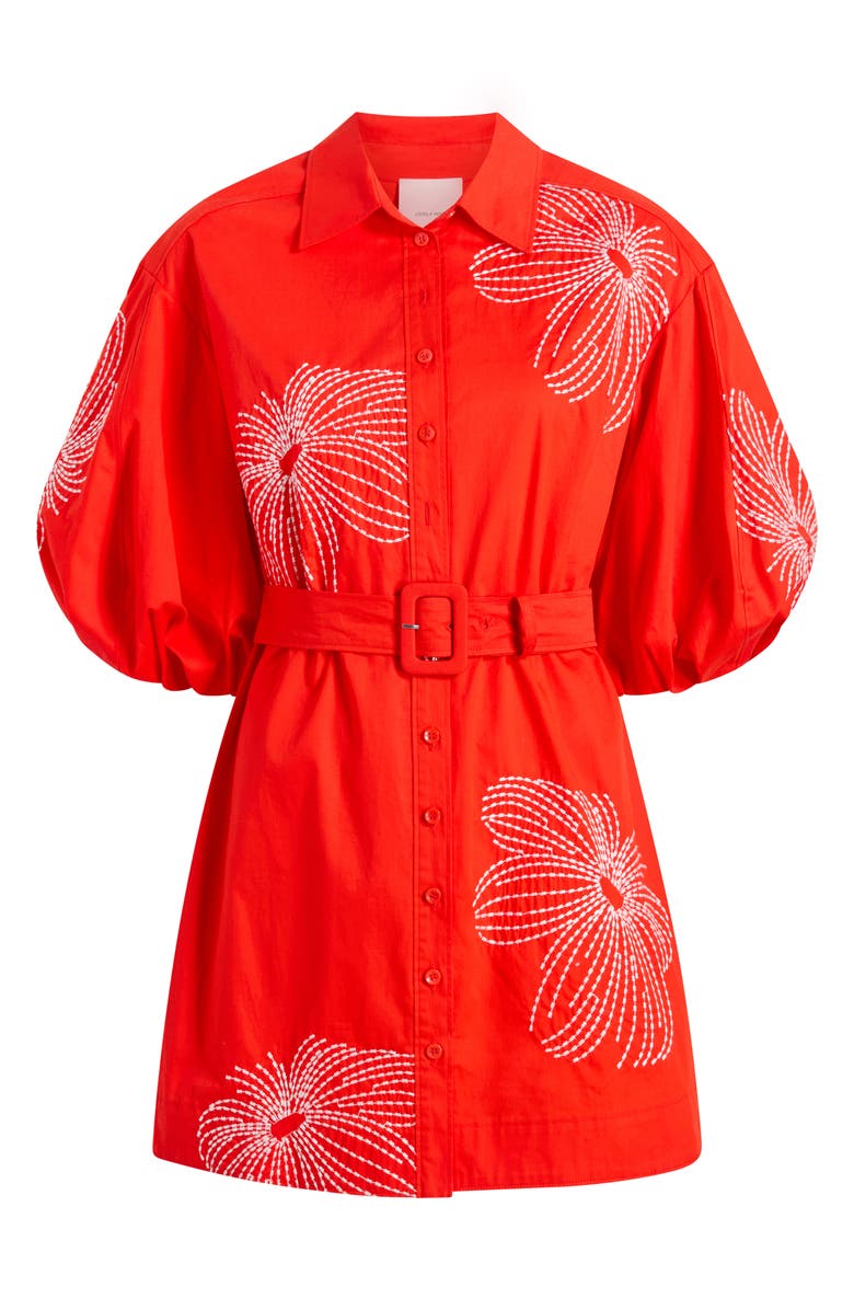 Cinq à Sept Sunburst Rhea Minidress, Alternate, color, Cherry Tomato/ White