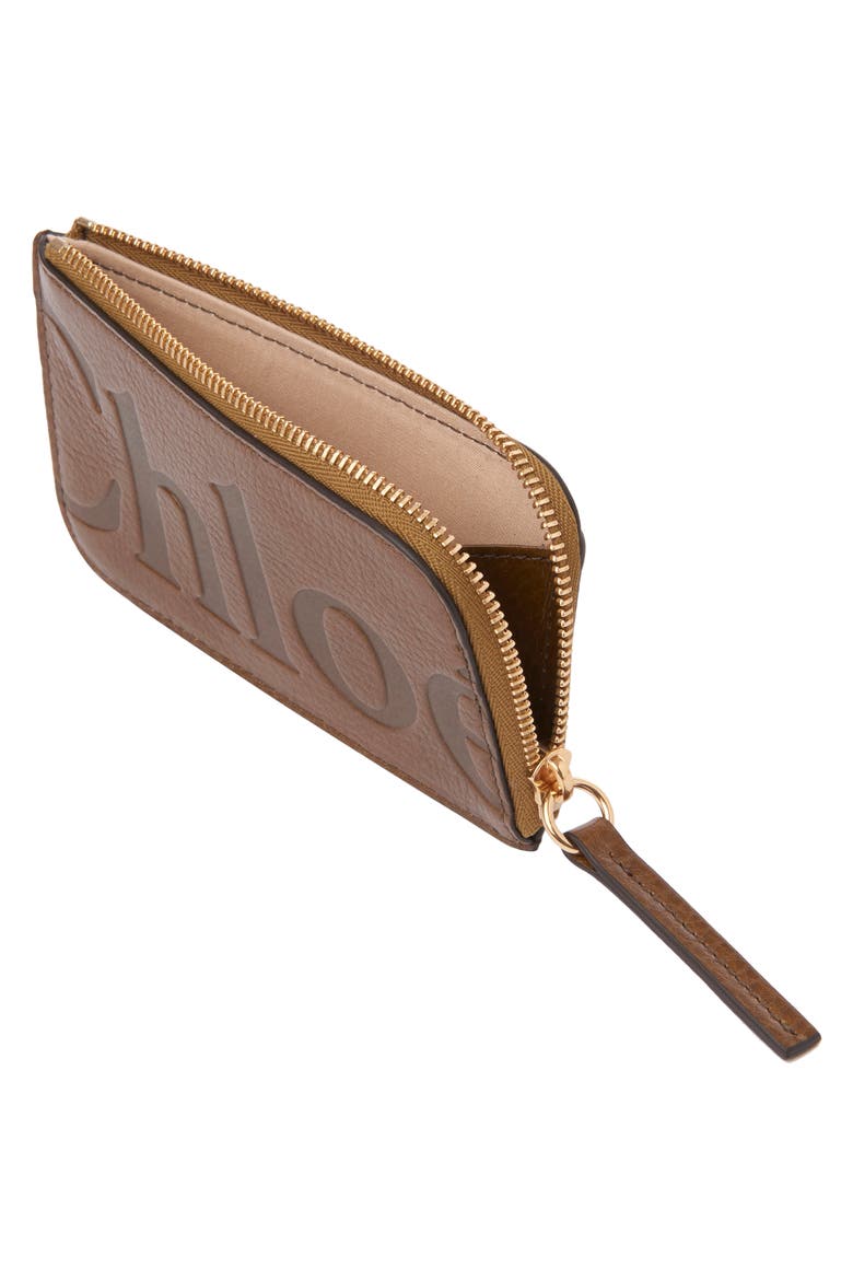 Bikie Zip Leather Card Case, Alternate, color, DARK KHAKI 20V