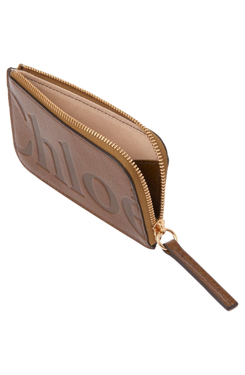 Chloé Bikie Zip Leather Card Case, Alternate, color, 