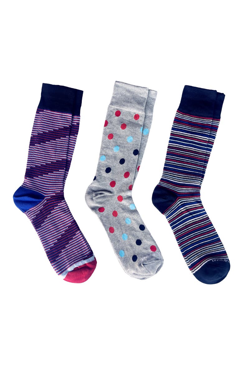 Assorted 3-Pack Crew Socks, Main, color, MULTI COLOR