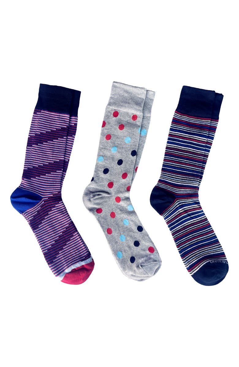 UNSIMPLY STITCHED Assorted 3-Pack Crew Socks, Main, color, Multi Color
