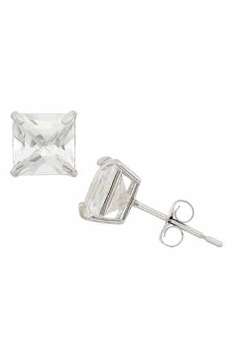 FUZION CREATIONS Princess Cut Stud Earrings