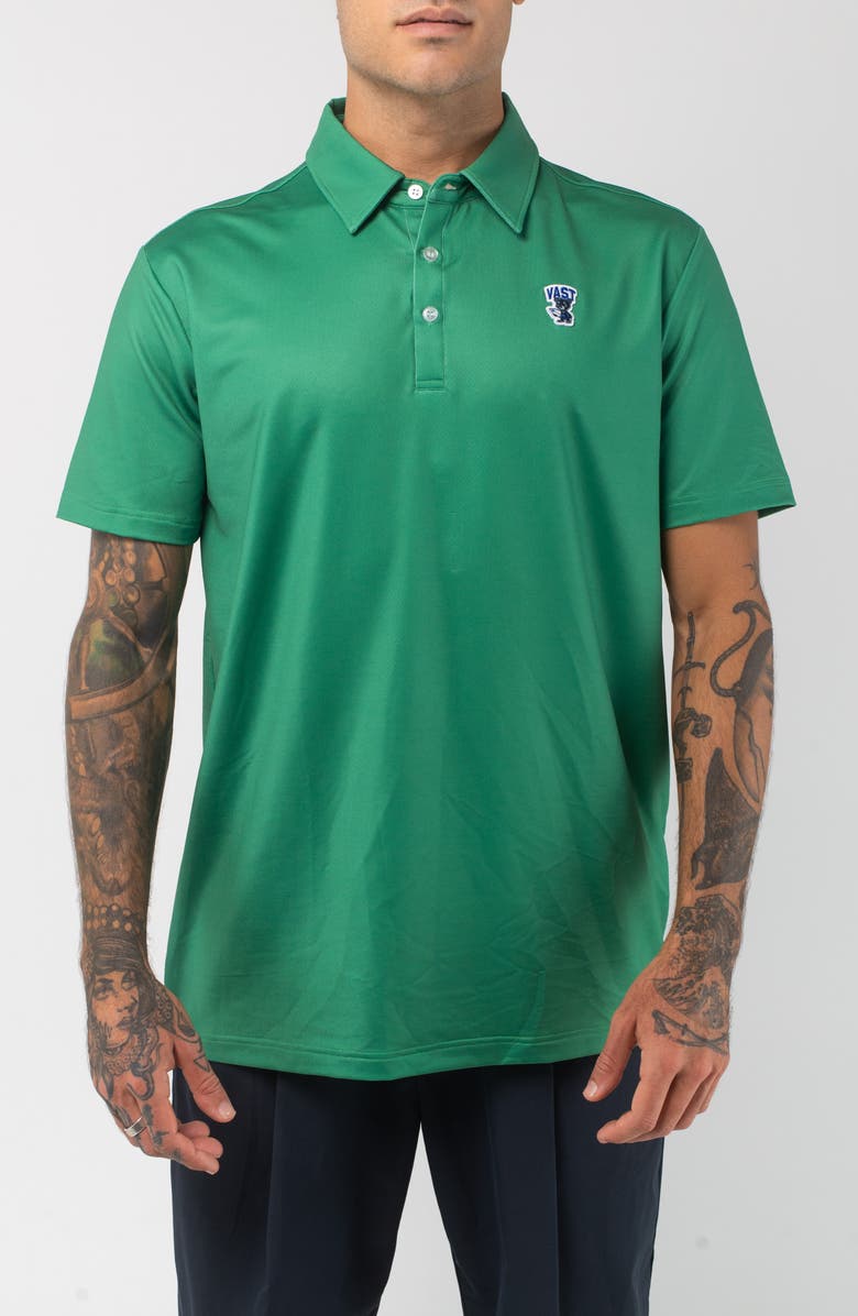VAST Aqua Terra Formosan Bear Tech Performance Polo, Main, color, Green