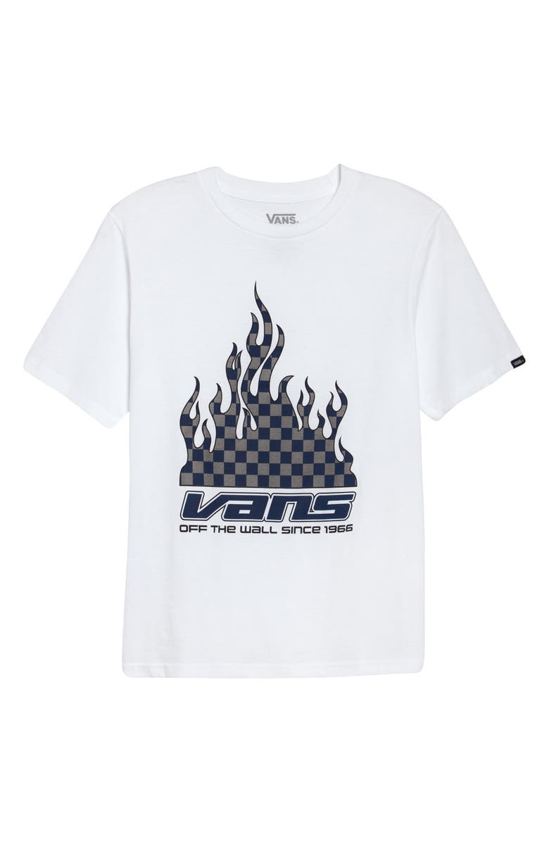 Vans Kids' Reflective Checkerboard Flame Graphic Tee, Main, color,