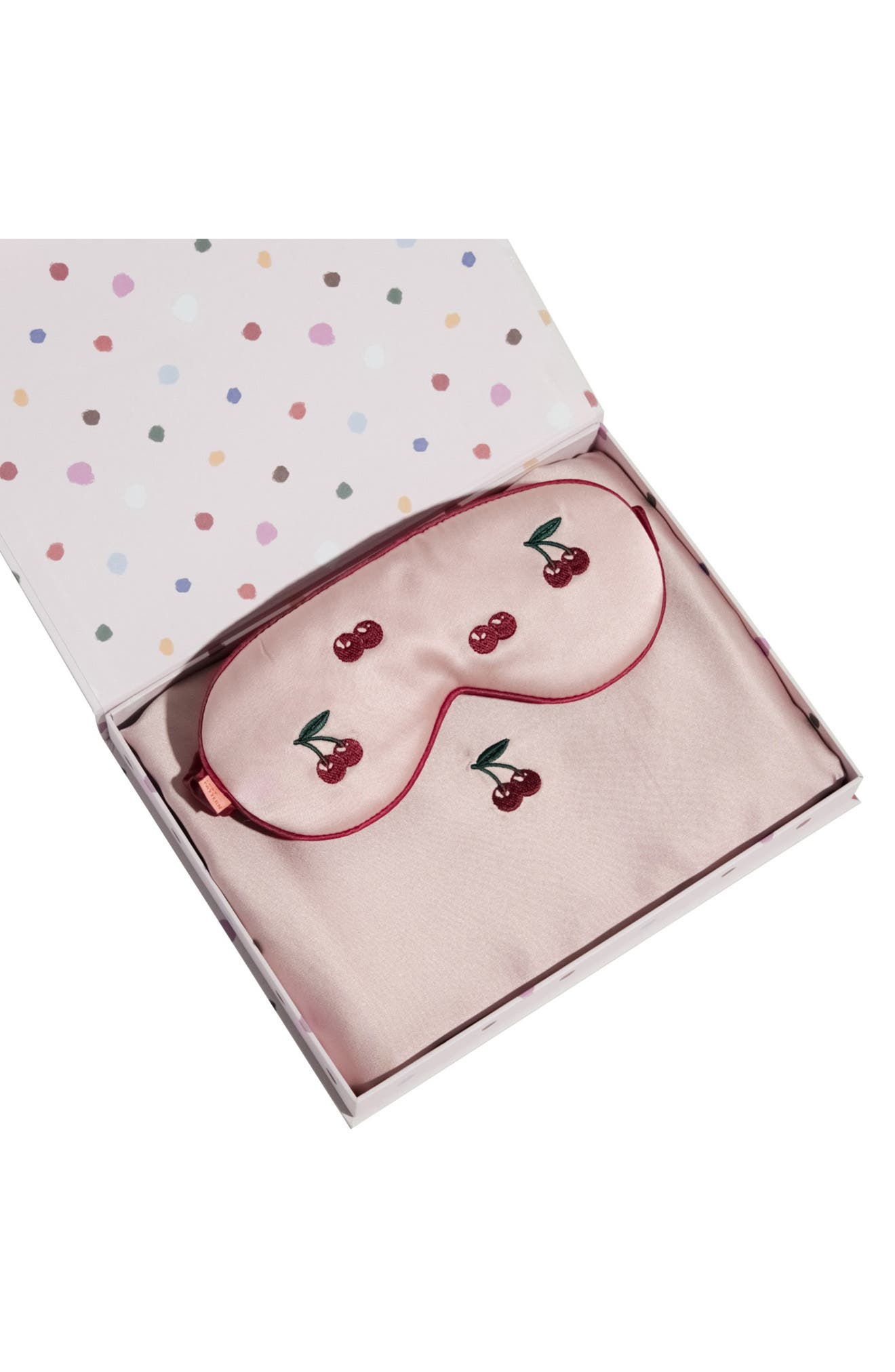 Lost Pattern Embroidered Satin Pillowcase & Sleep Mask Set (Women ...