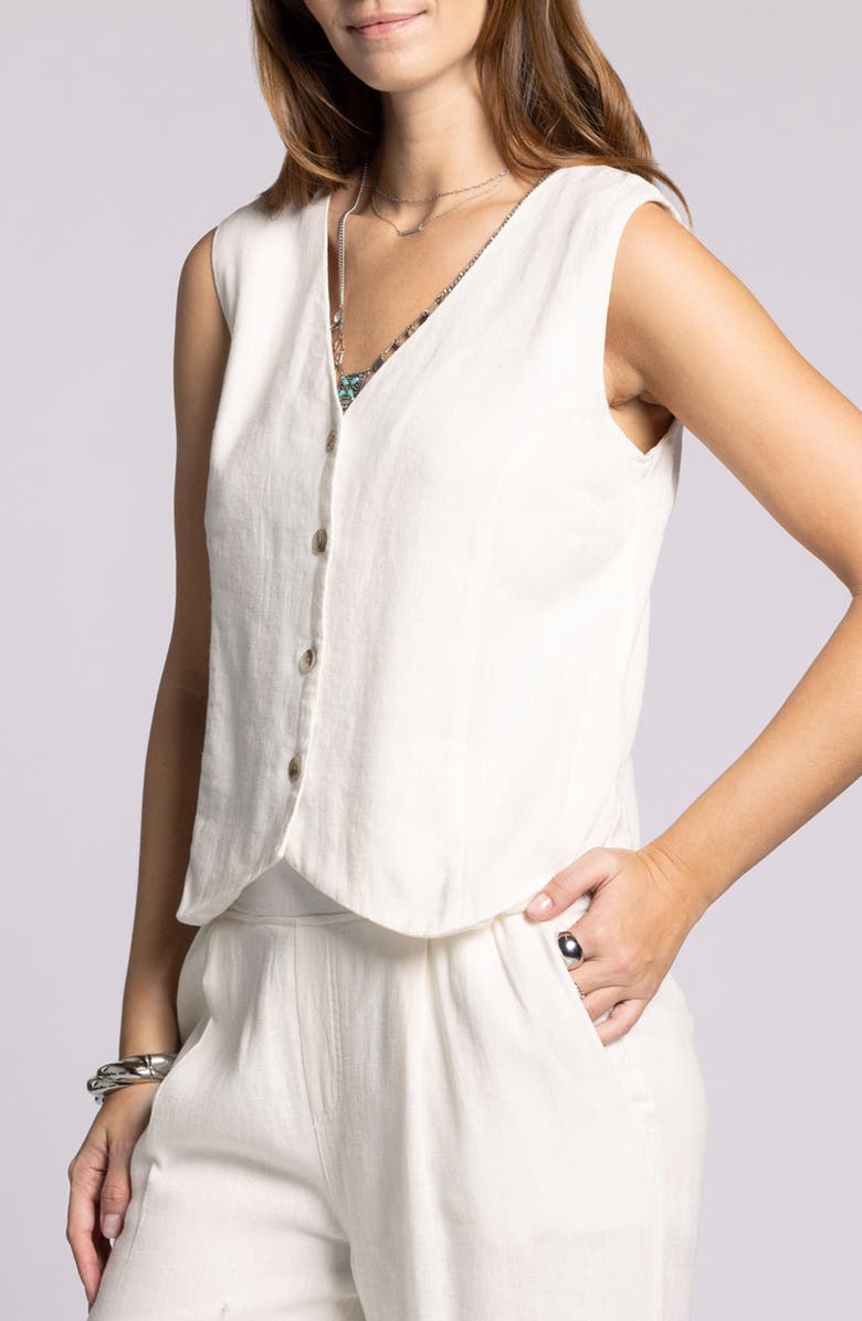 Thread & Supply Anastasia Linen Blend Vest, Alternate, color, White