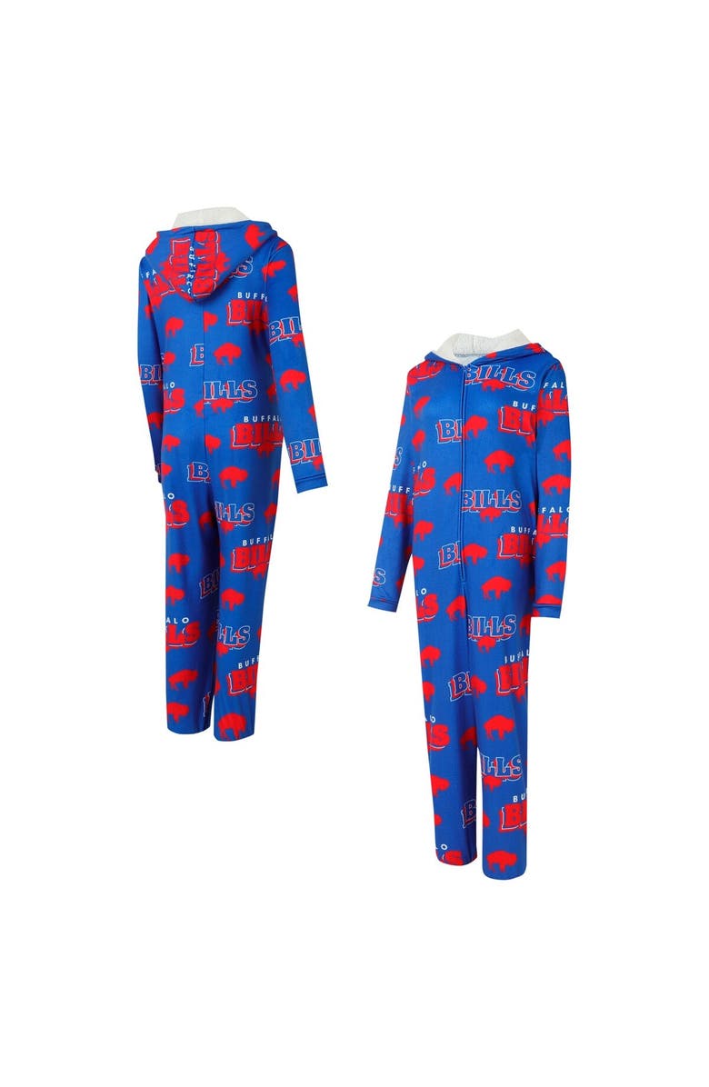 CONCEPTS SPORT Women's Concepts Sport Royal Buffalo Bills Throwback Roadway Allover Print Microfleece Full-Zip Union Suit, Main, color, Royal