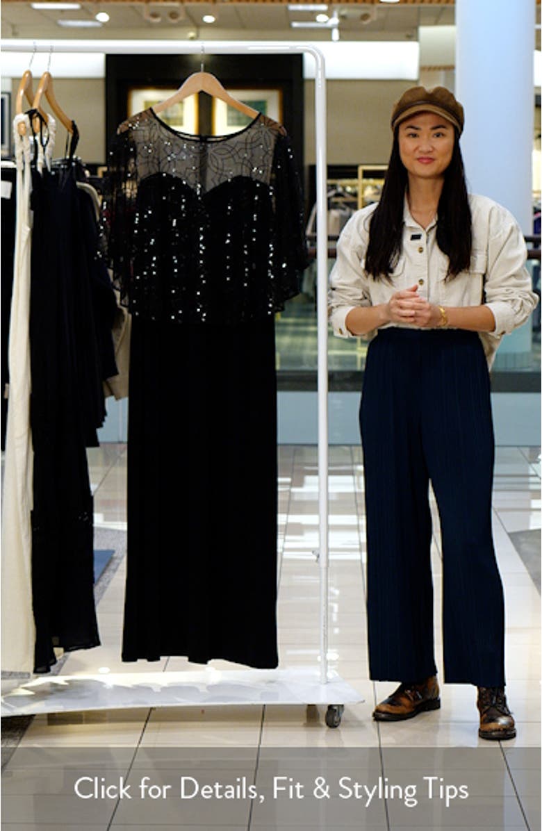 Sequin Cape Gown, sales video thumbnail