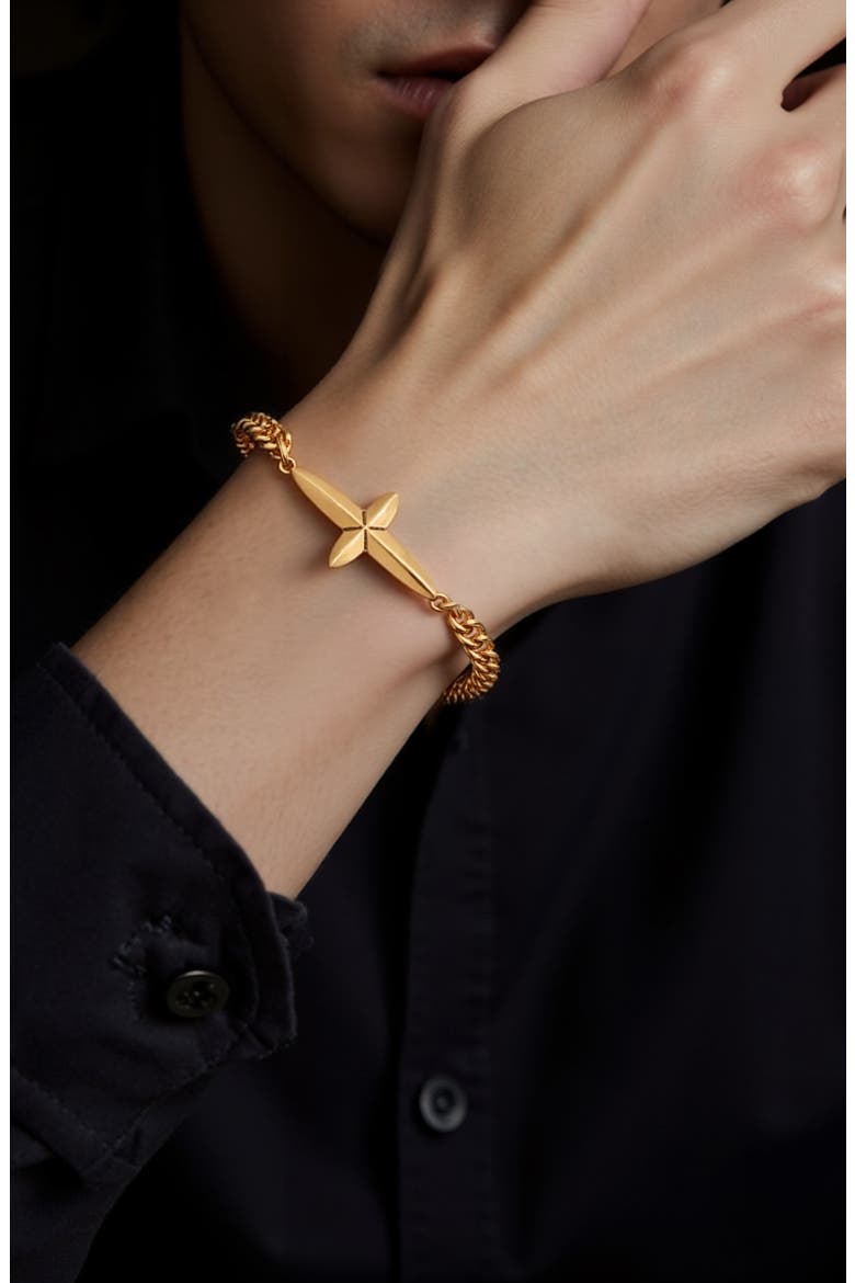 Faithful Emblem Bracelet, Alternate, color, BRASS