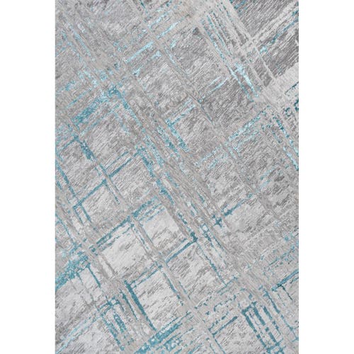 Jonathan Y Slant Modern Abstract Area Rug In Gray/turquoise
