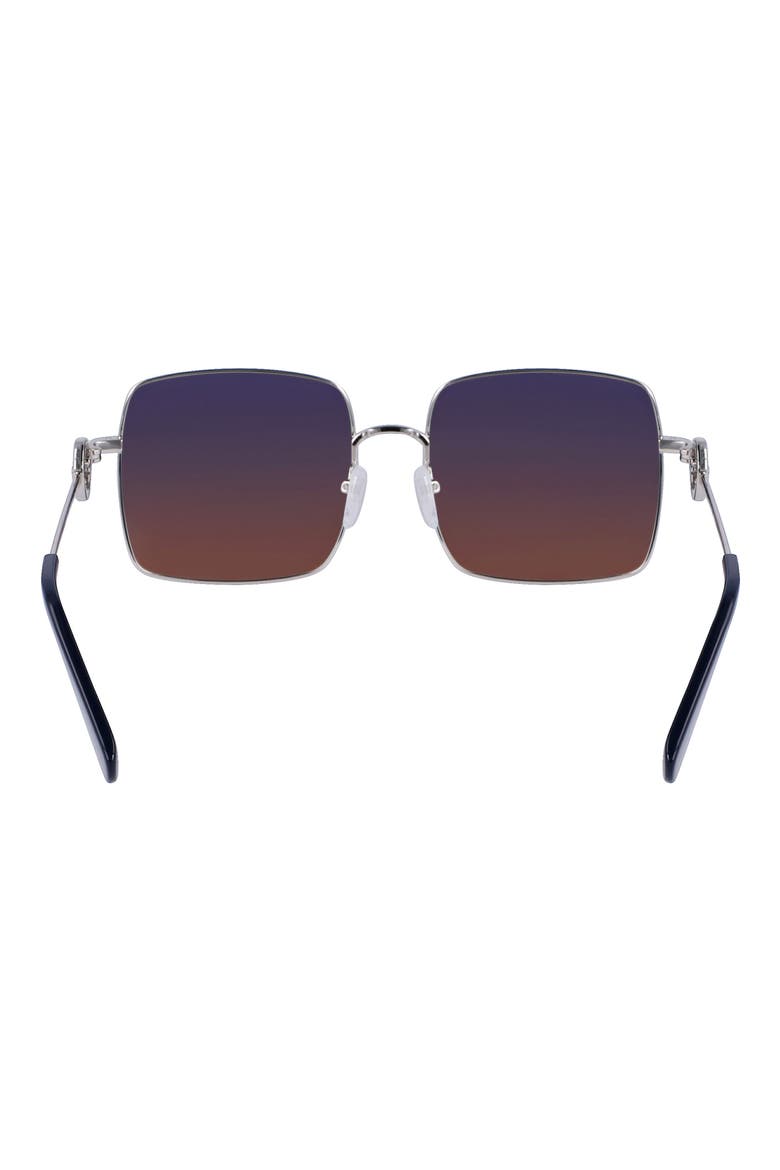 Medallion 55mm Gradient Square Sunglasses, Alternate, color, SILVER/ GRADIENT PETROL BROWN