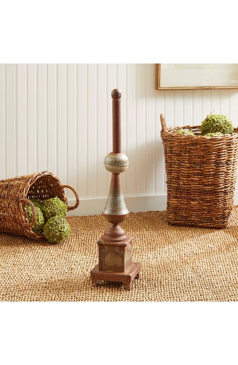 Napa Home & Garden Weathered Metal Ornate Finial, Alternate, color, Brown