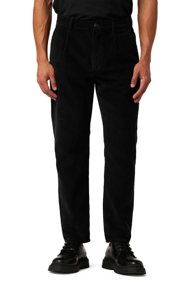Diego Crop Tapered Corduroy Pants, Main, color, BLACK