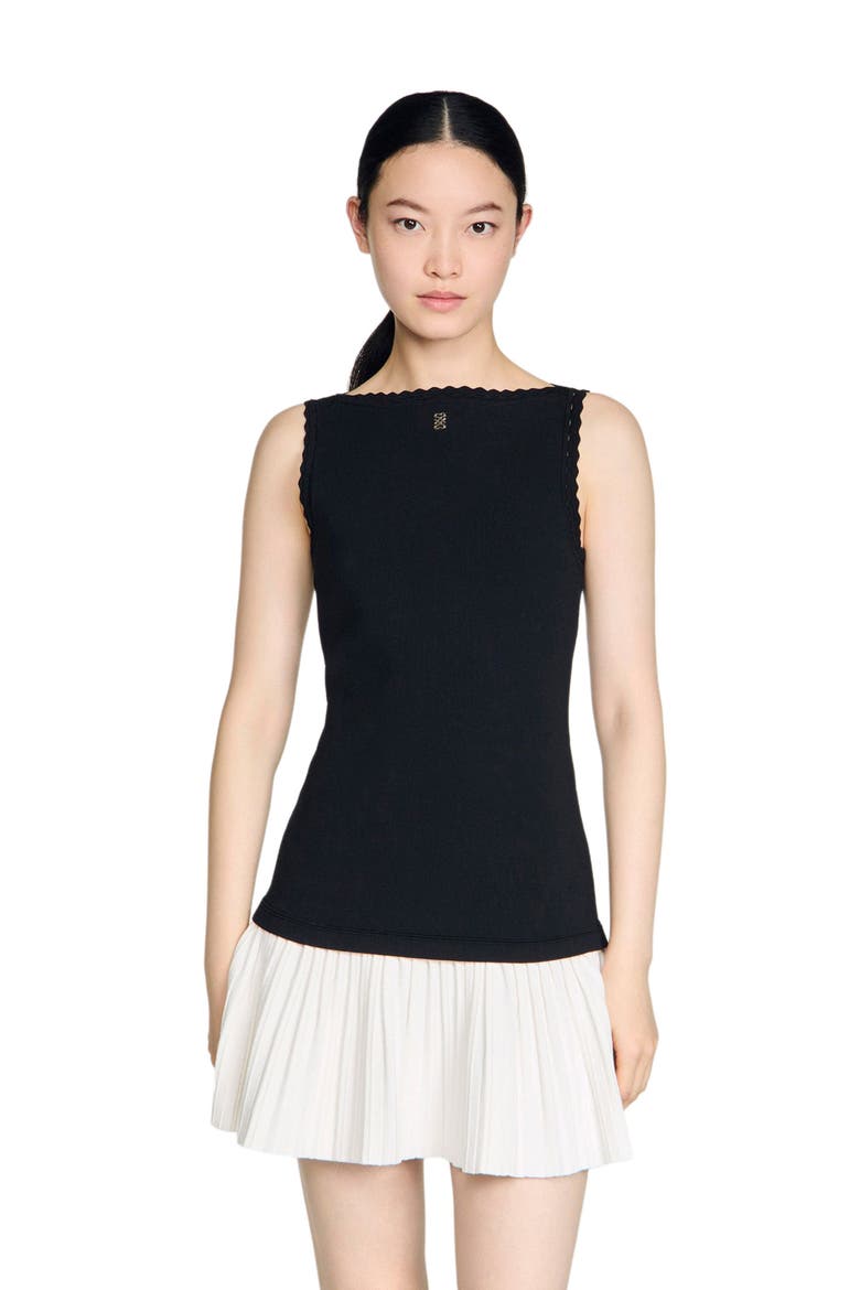 Two-tone short dress, Main, color, Black