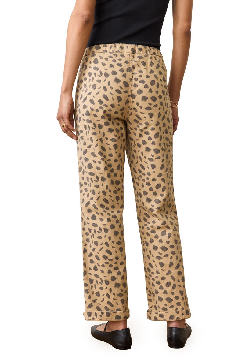 Print Denim Drawstring Pants, Alternate, color, ABSTRACT ANIMAL PRINT