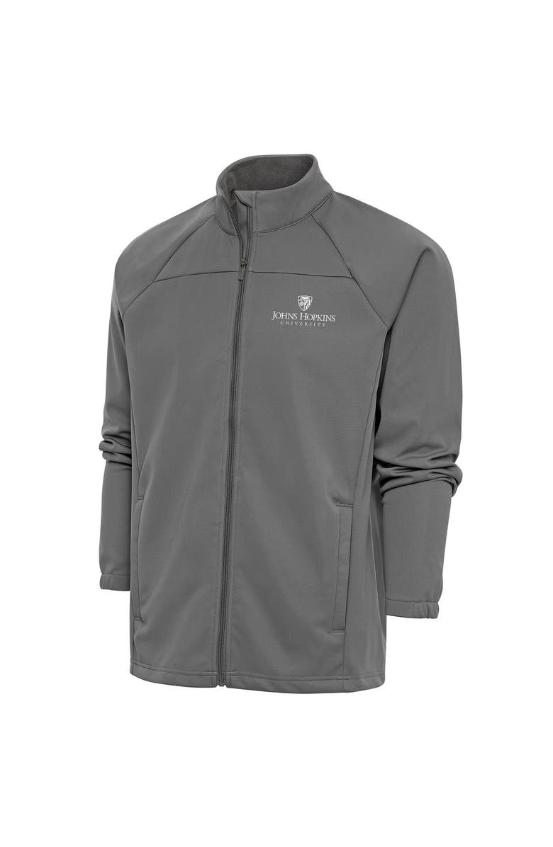 ANTIGUA Men's Antigua  Steel Johns Hopkins Blue Jays Links Full-Zip Golf Jacket, Main, color, 