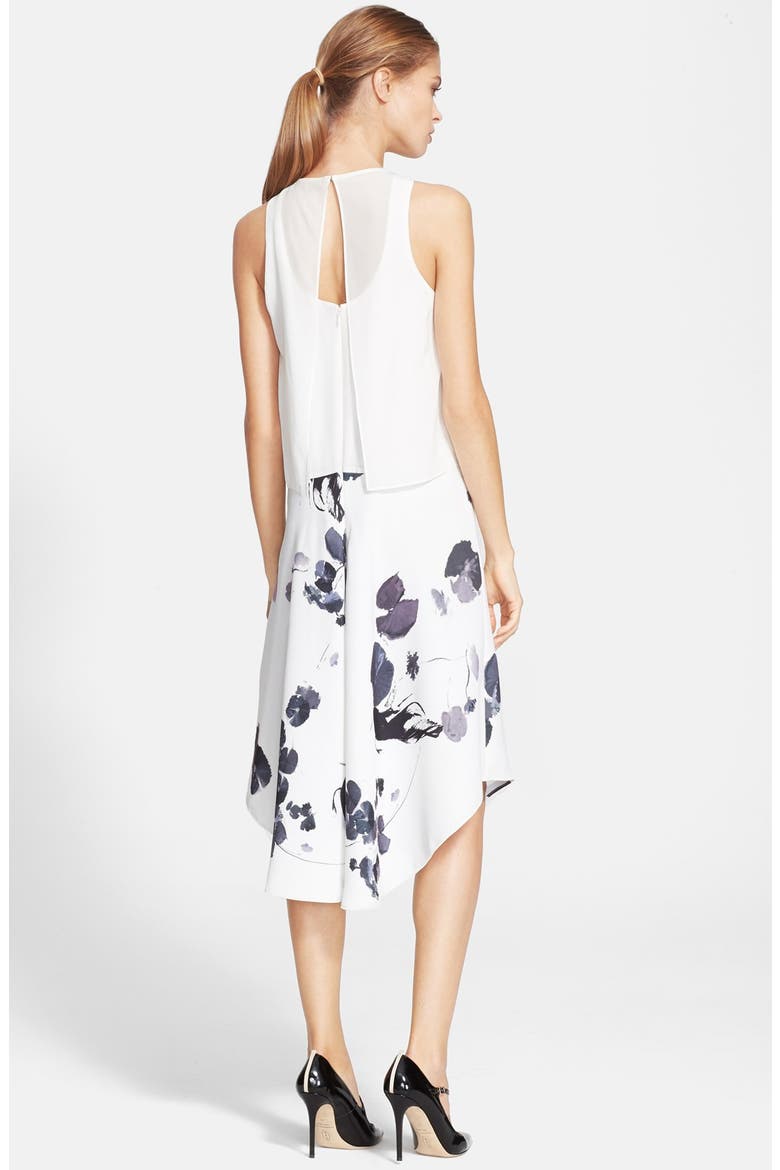 'Lily Pads' Sleeveless Popover Dress, Alternate, color, WHITE MULTI