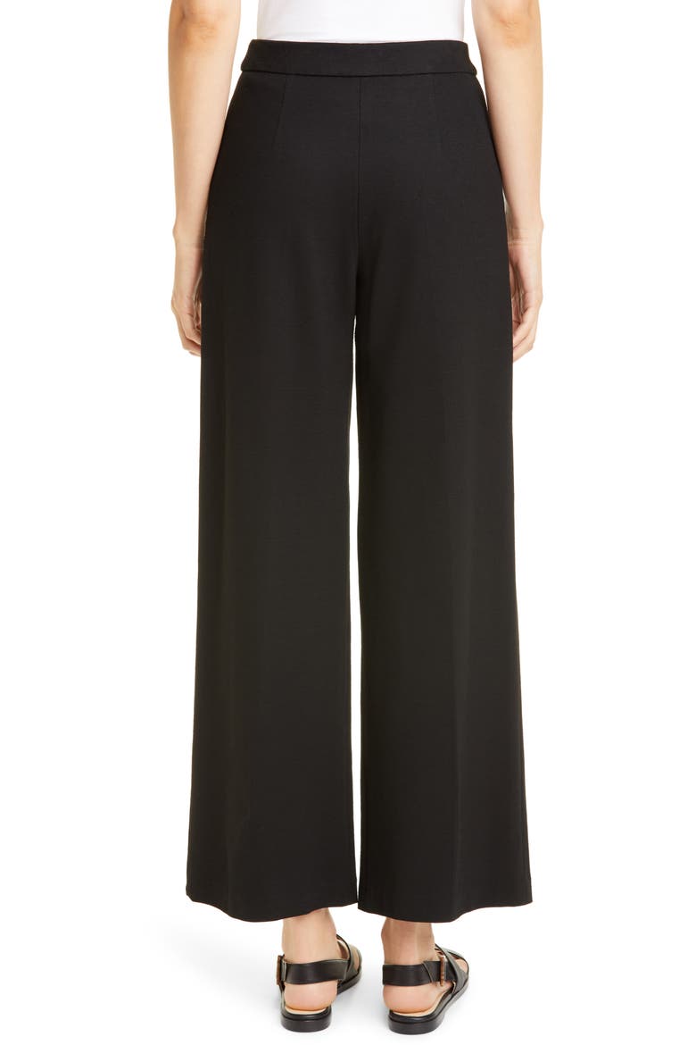 Interlock Ankle Wide Leg Pants, Alternate, color, BLACK