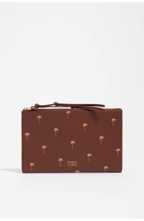 Large Leather Palms Make-Up Case