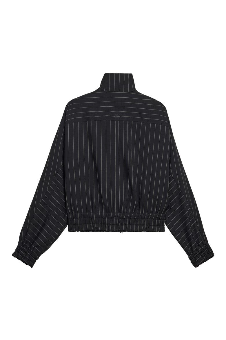 Pinstriped Track Jacket, Alternate, color, BLACK