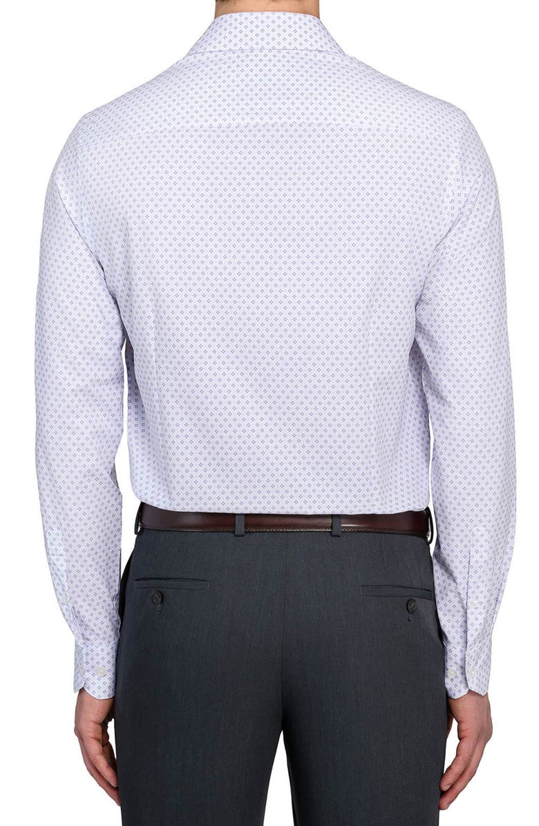 W.R.K Slim Fit Double Diamond Print Performance Dress Shirt, Alternate, color, White/ Purple