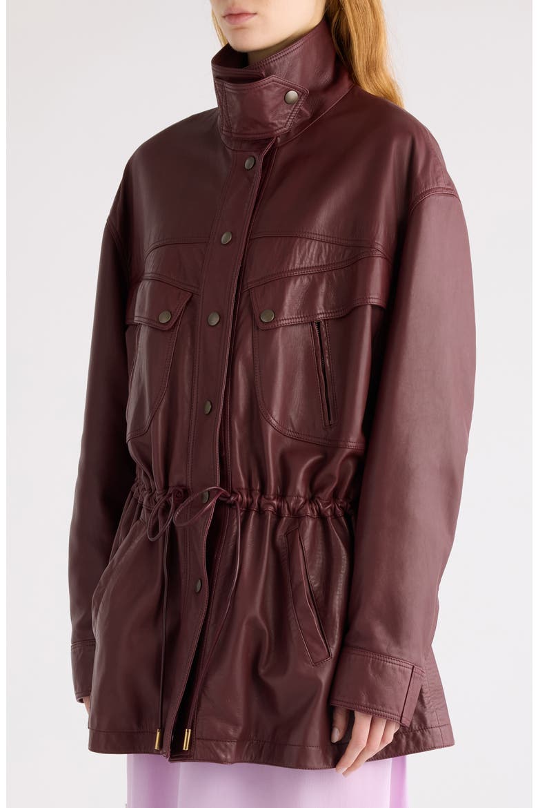 Classic Plongé Leather Parka, Alternate, color, DUSKY BROWN