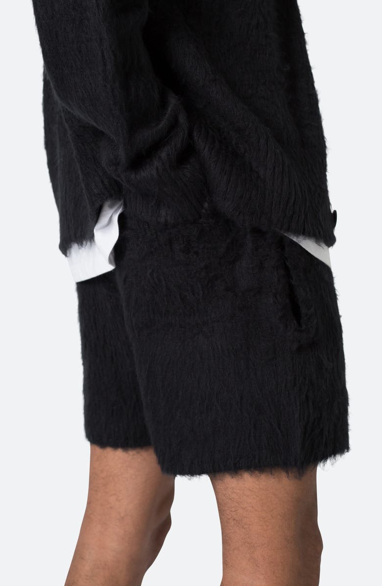 mnml Fuzzy Sweat Shorts, Alternate, color, Black