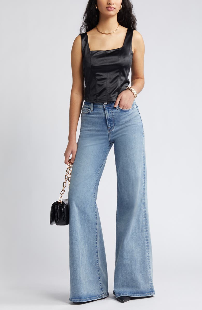 Open Edit Satin Corset Tank, Alternate, color,