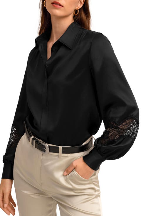 The Armeria Lace Silk Blouse