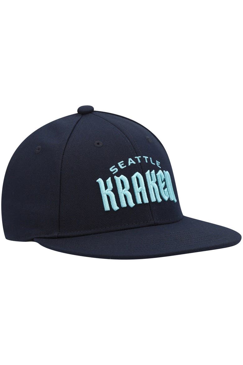 Men's adidas Deep Sea Blue Seattle Kraken Team Snapback Hat, Alternate, color, Navy