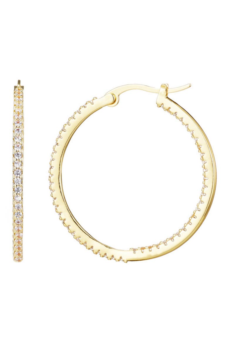 Pavé CZ Infinity Hoop Earrings, Main, color, GOLD