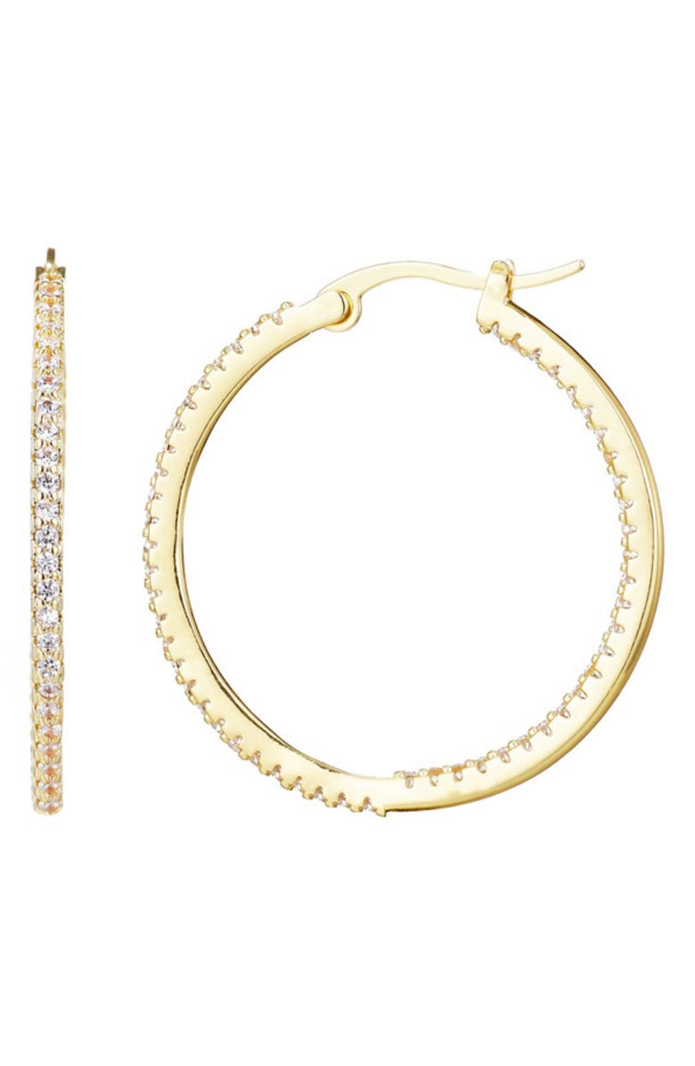 Adornia Pavé CZ Infinity Hoop Earrings, Main, color, Gold