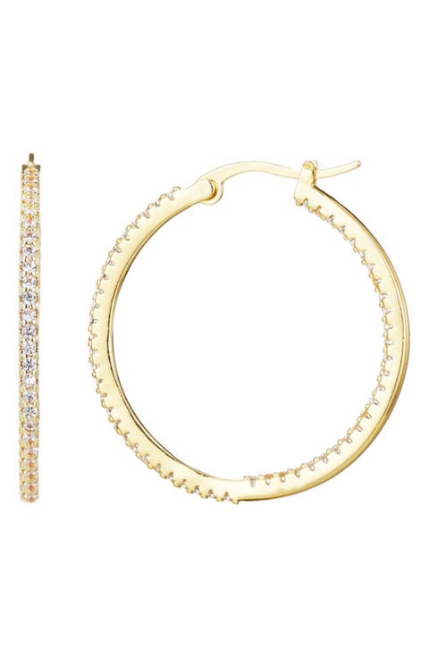 Pavé CZ Infinity Hoop Earrings