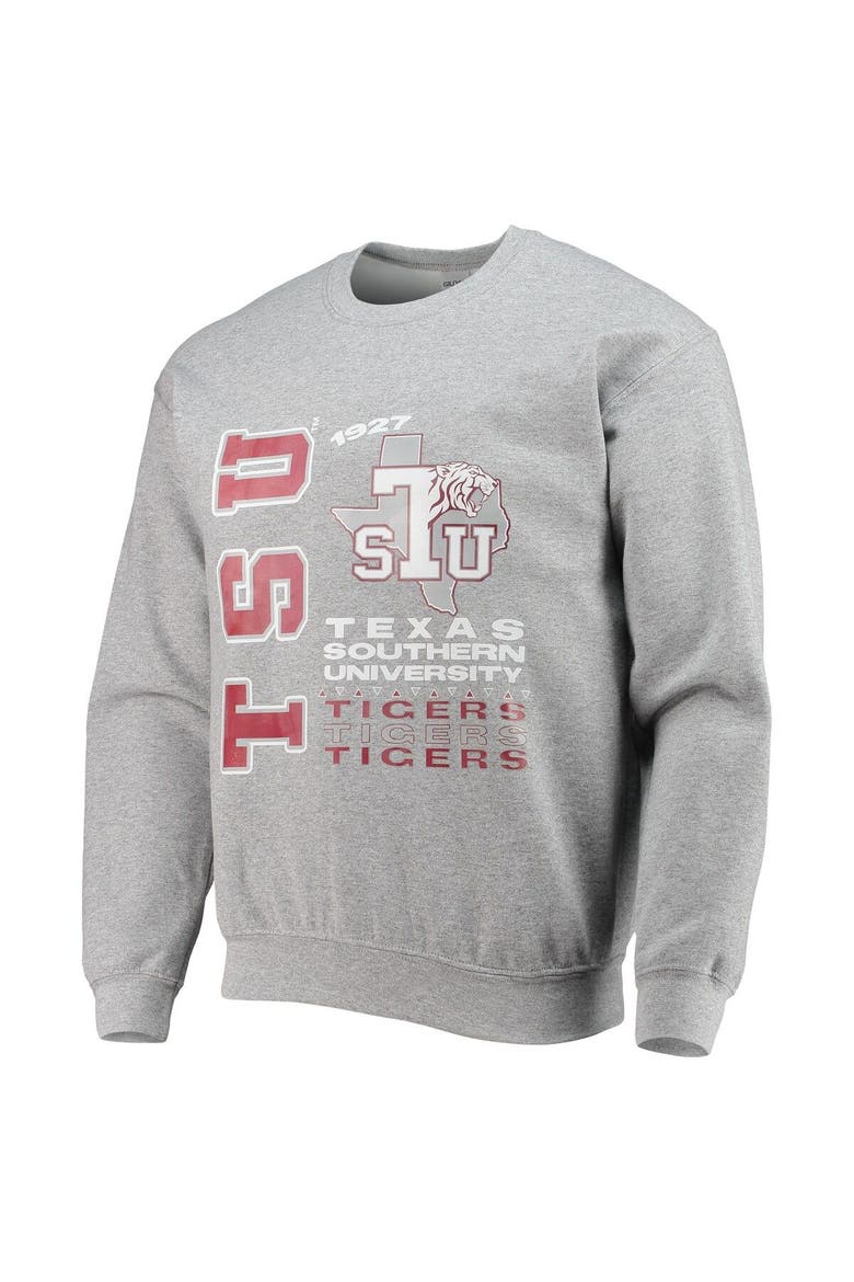 Men's Tones of Melanin Heathered Gray Texas Southern Tigers Pullover Sweatshirt, Alternate, color, Heather Gray