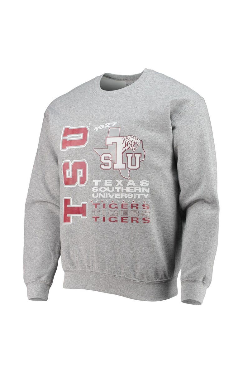 TONES OF MELANIN Men's Tones of Melanin Heathered Gray Texas Southern Tigers Pullover Sweatshirt, Alternate, color, 